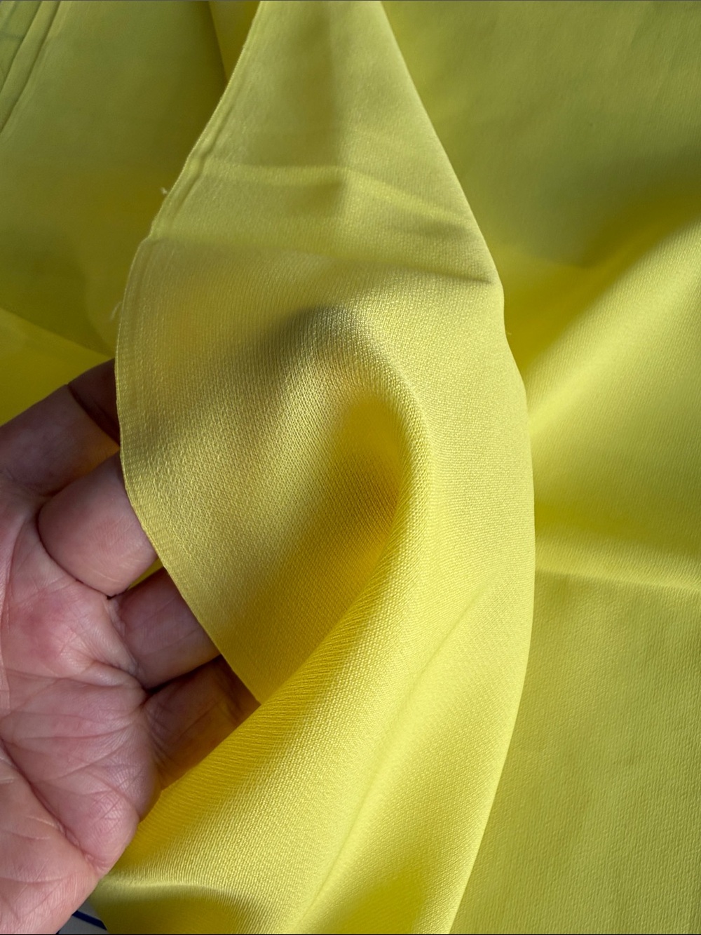 Vintage Lemon Yellow Formal Dress Fabric 4 Yards x 42 Polyester Crepe Evening - Picture 6 of 13